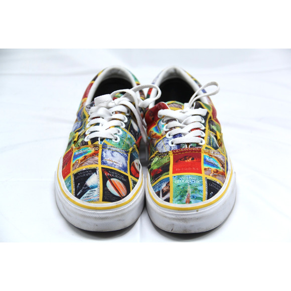 Vans Old Skool National Geographic Shoes Women 8.5 Men 7 All Over Print Magazine - Picture 2 of 7